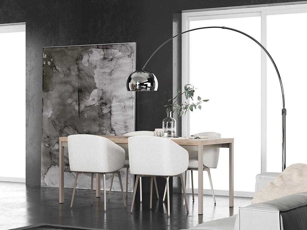 Mesa de comedor fija con estructura de metal y sobre de madera Muss de Tegar Mobel - 5