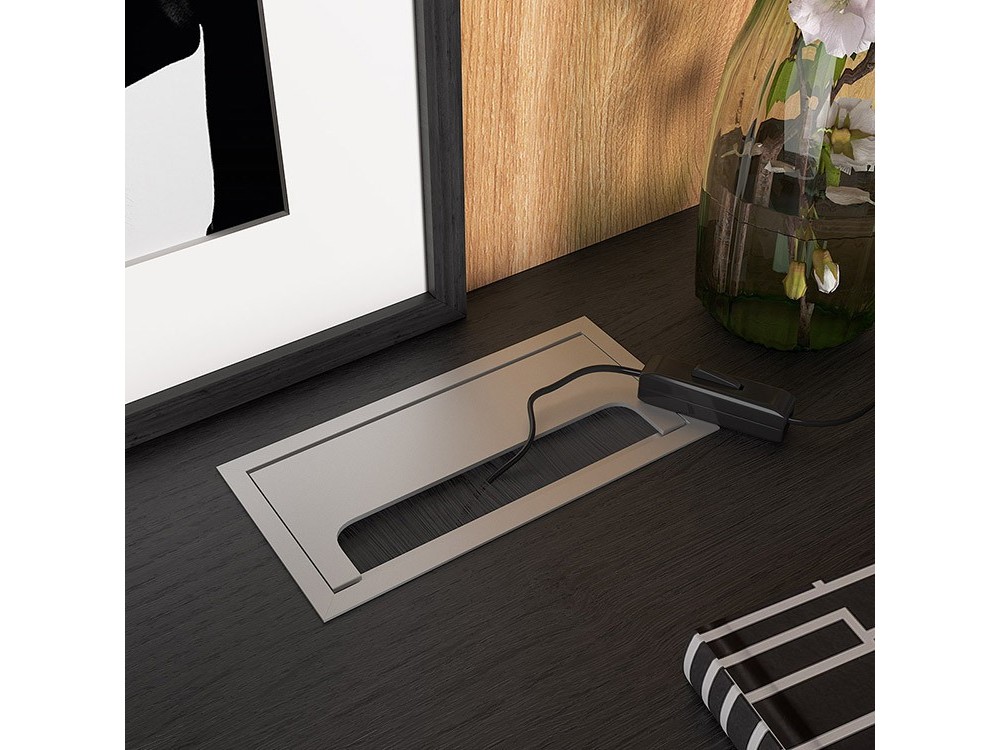 Comoposición para salón con panel para tv y escritorio incorporado Muss