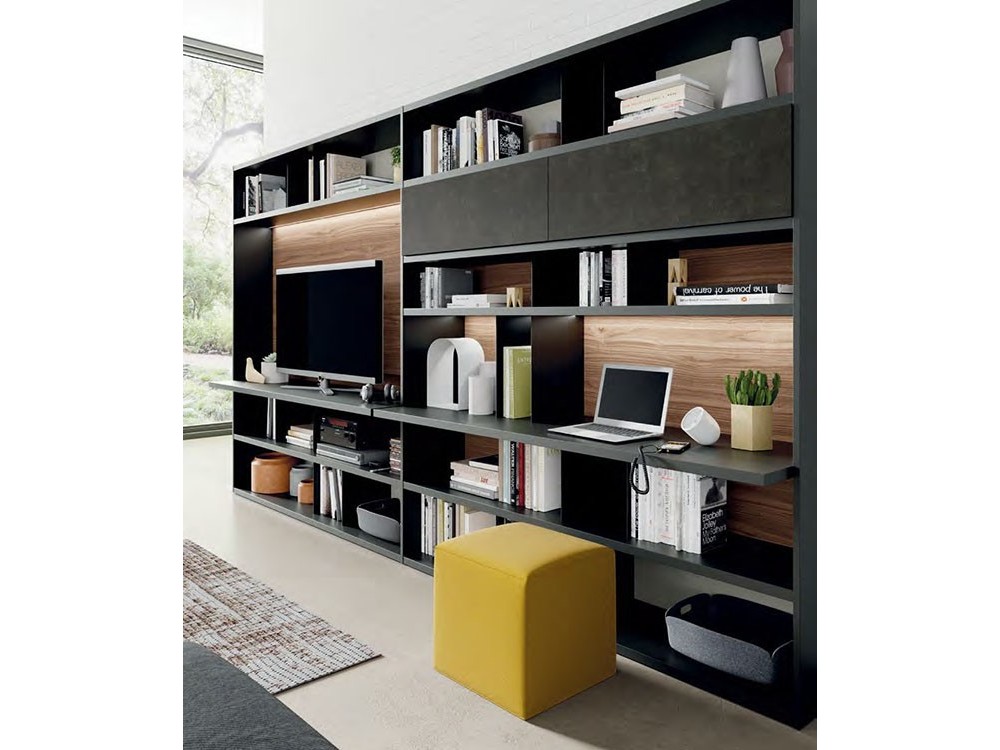 VIVE Mueble de salón con estantería Line 101