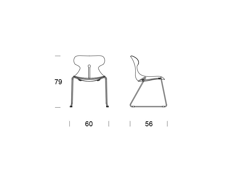 Silla Mariquita de polipropileno con estructura patín de metal Time Loyra - 15