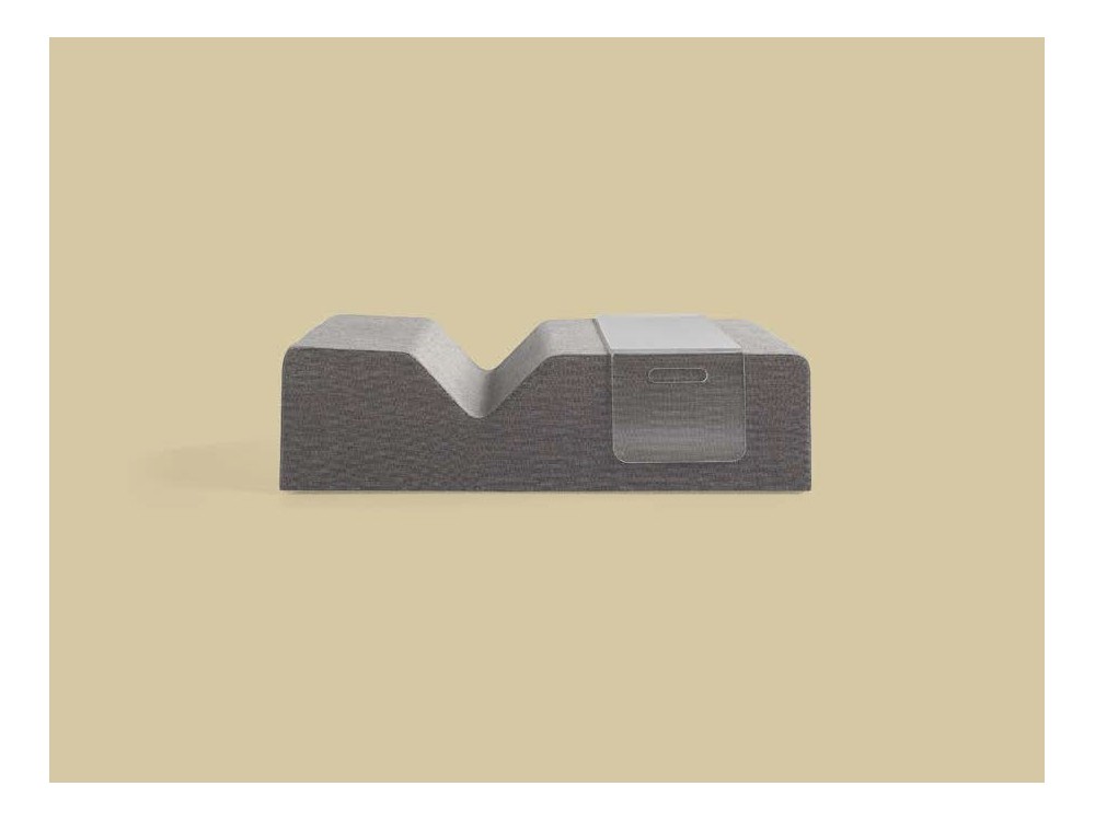 Mesa de centro tapizada con bandeja de metacrilato Dalen Time