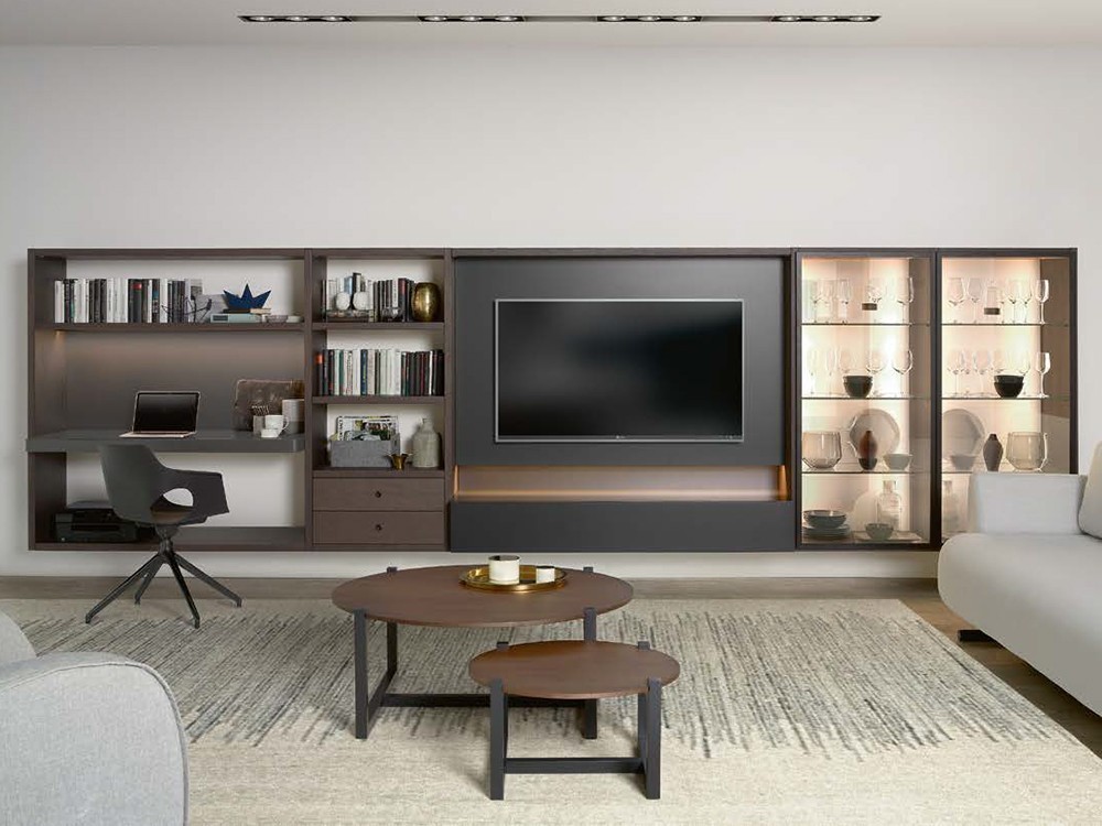 Mesa de centro redonda u ovalada de madera Lene Time