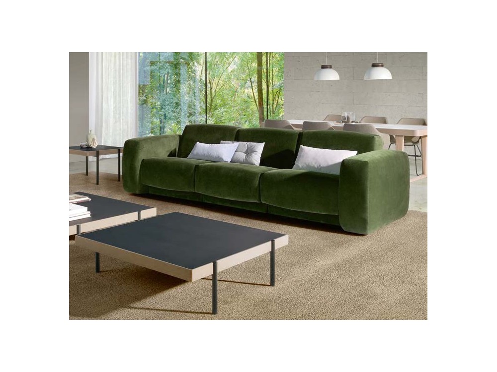 Mesa de centro o auxiliar lacada con estrutura de metal Birch Time