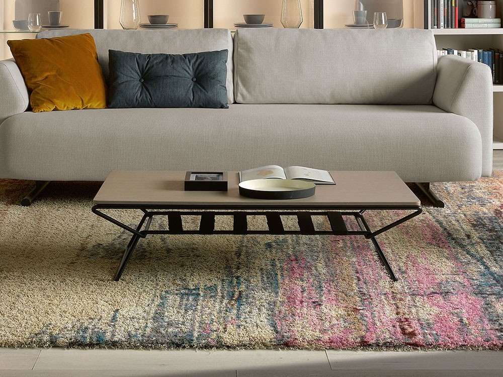 Mesa de centro de madera lacada y metal Nudos Time