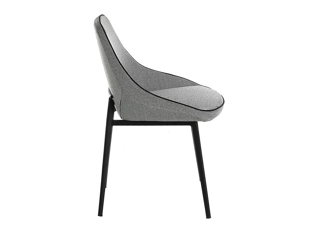 Silla tapizada en textil con pies de acero negro 4082