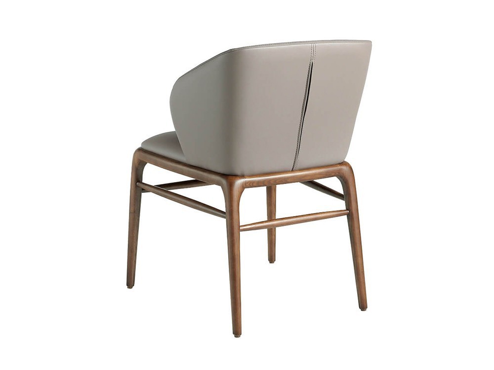 Silla de madera color nogal y asiento tapizado en polipiel 4065 de Ángel Cerdá