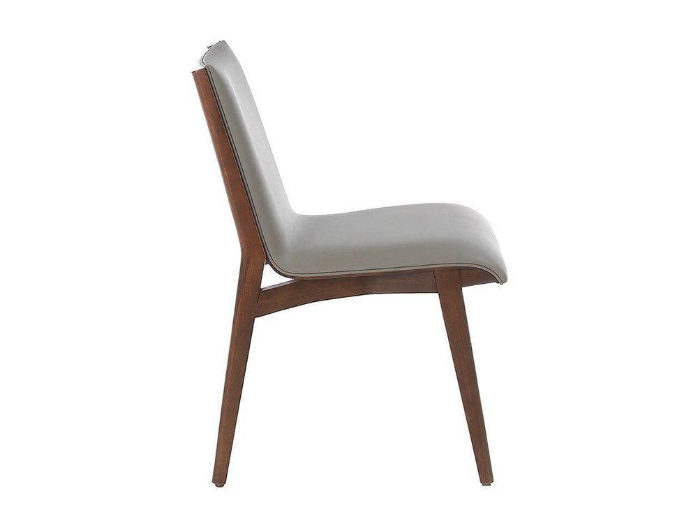 Silla con estructura de madera en acabado nogal y asiento tapizado en piel sintética 4070 de Ángel Cerdá