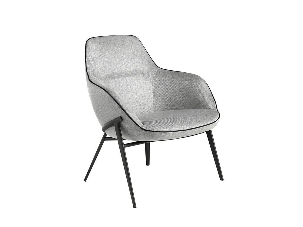 Sillón tapizado en textil con estructura de acero negro 5065 Ángel Cerdá