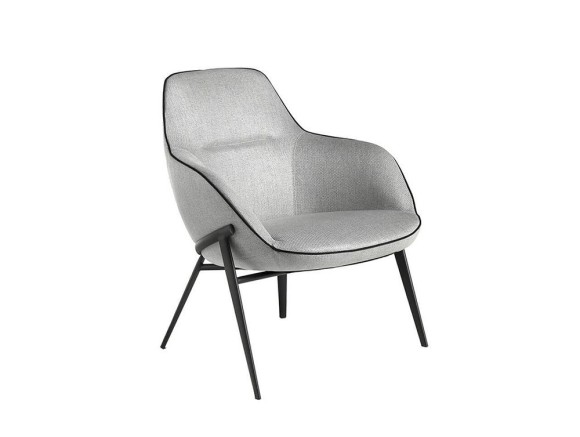 Sillón tapizado en textil con estructura de acero negro 5065 Ángel Cerdá