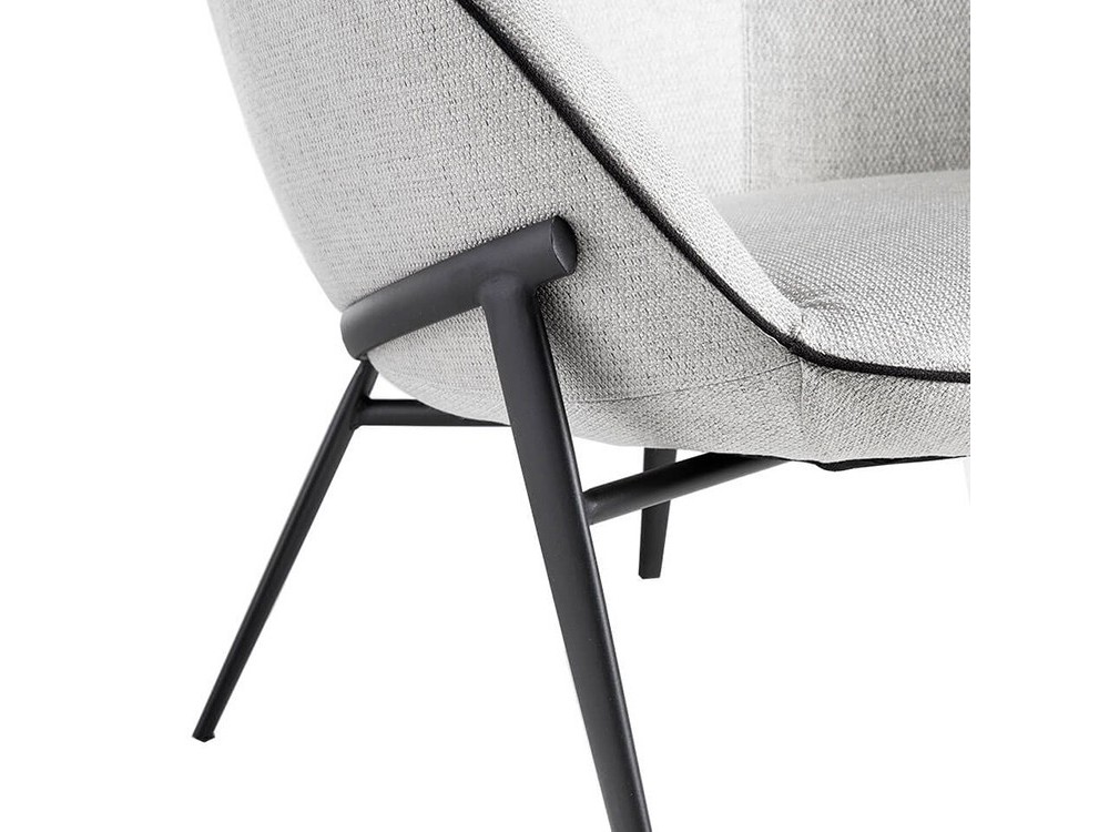 Sillón tapizado en textil con estructura de acero negro 5065 Ángel Cerdá