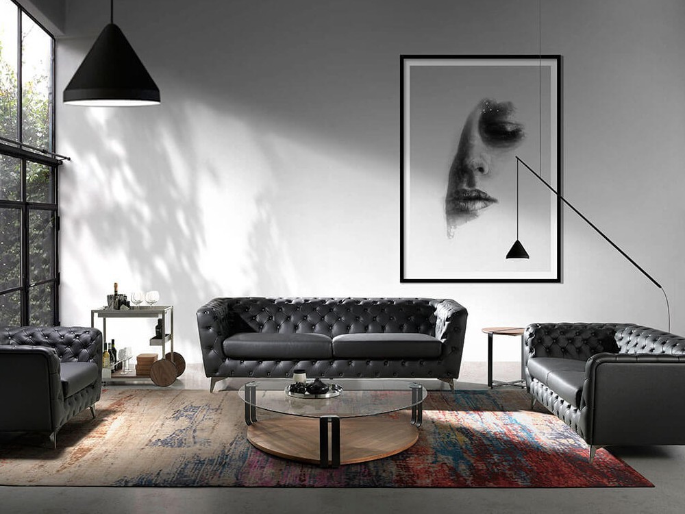 Mesa de centro de cristal templado y madera 2055 de Ángel Cerdá