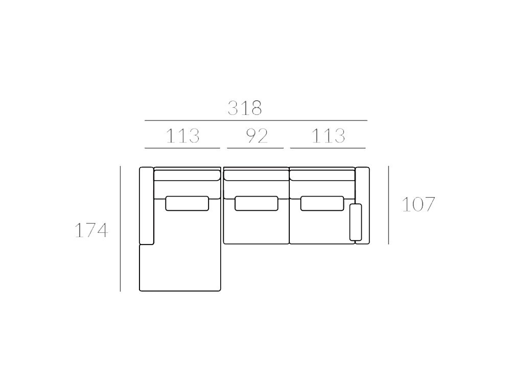 Sofá relax modular con chaiselongue Ashley de Bobbio - 5