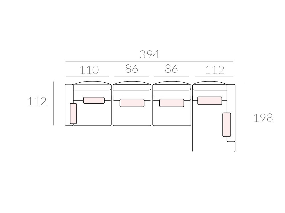 Sofá con chaiselongue Paula de Bobbio - 5