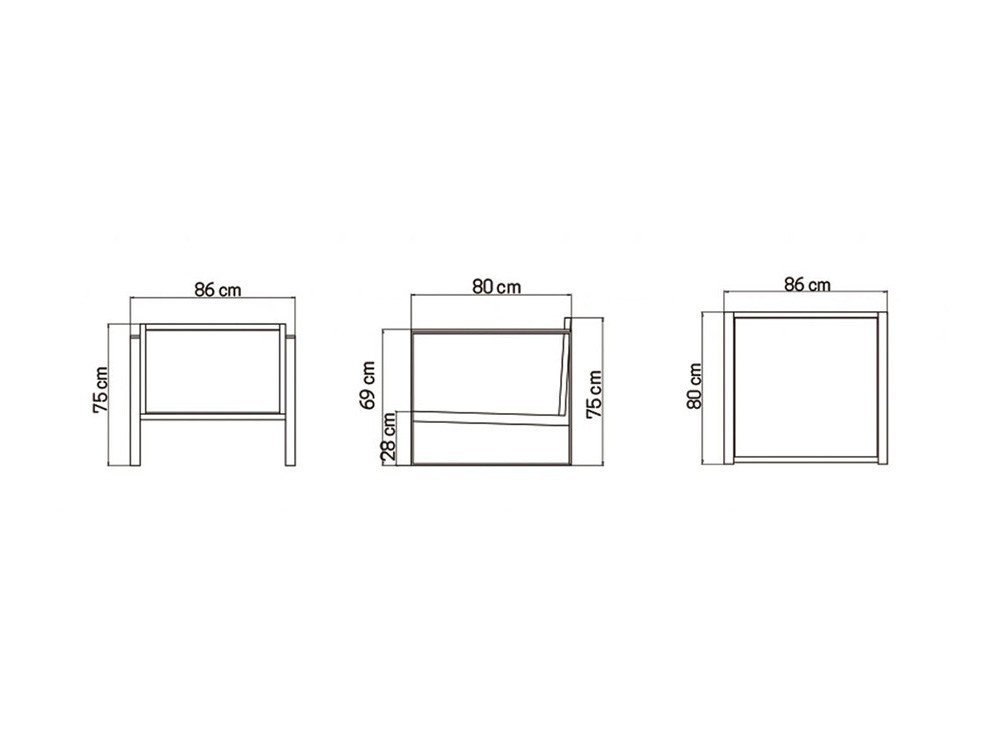Sillón de aluminio con tiras de cuerda trenzada y detalles de madera de teca Horizon de Skyline - 3