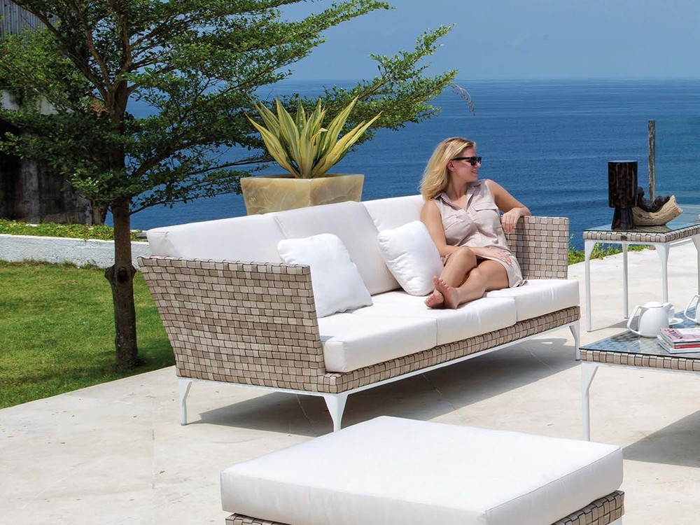 Sofá de dos o tres plazas para salón exterior en fibra trenzada Brafta de Skyline - 6