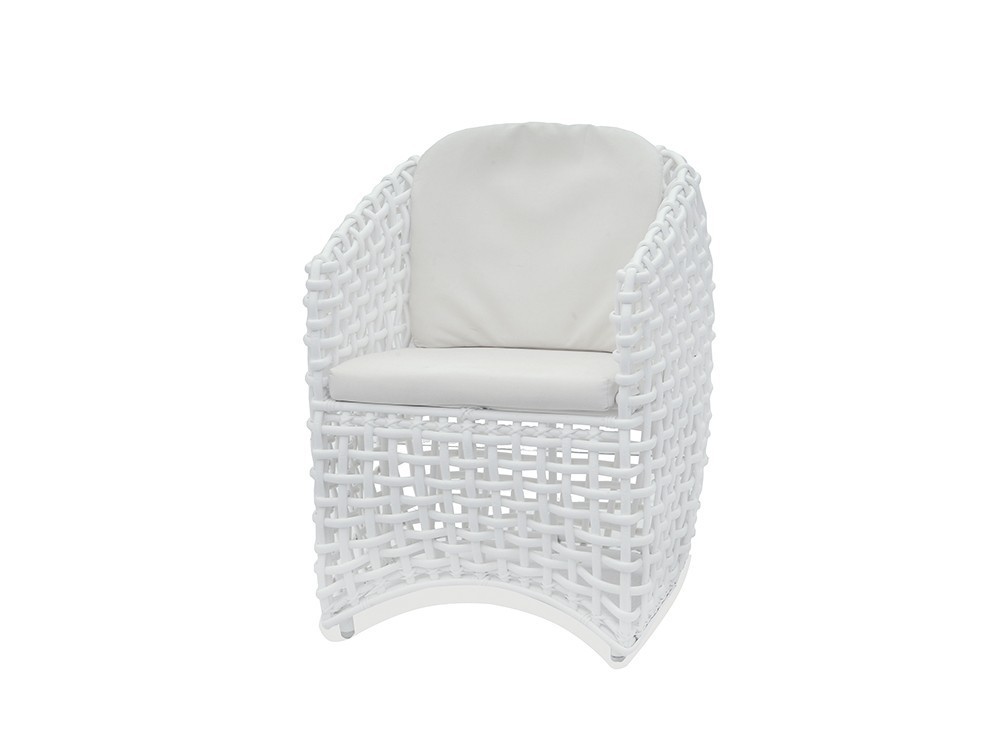 Sillón de comedor de aluminio y fibra sintética trenzada con cojines tapizados Dinasty de Skyline - 2
