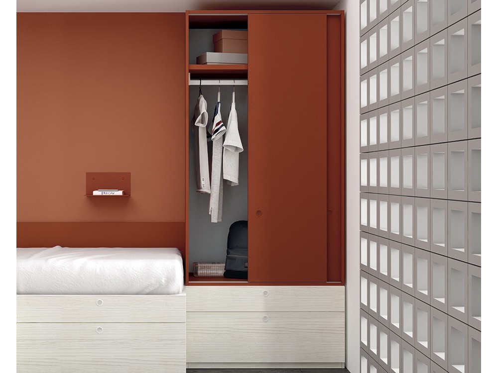 Dormitorio juvenil modular Complet con dos camas en esquina Stay