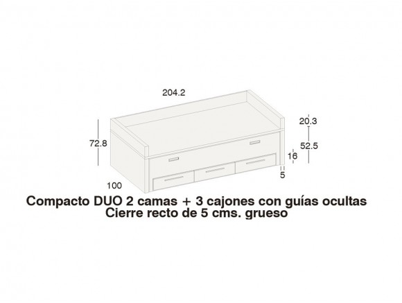 Cama compacta Duo Stay de Antaix, Mobel 6000