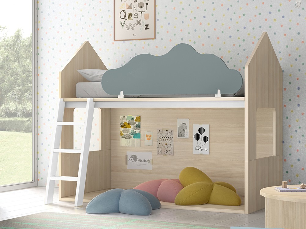 Litera casita Nordic con nube quitamiedos abatible Stay