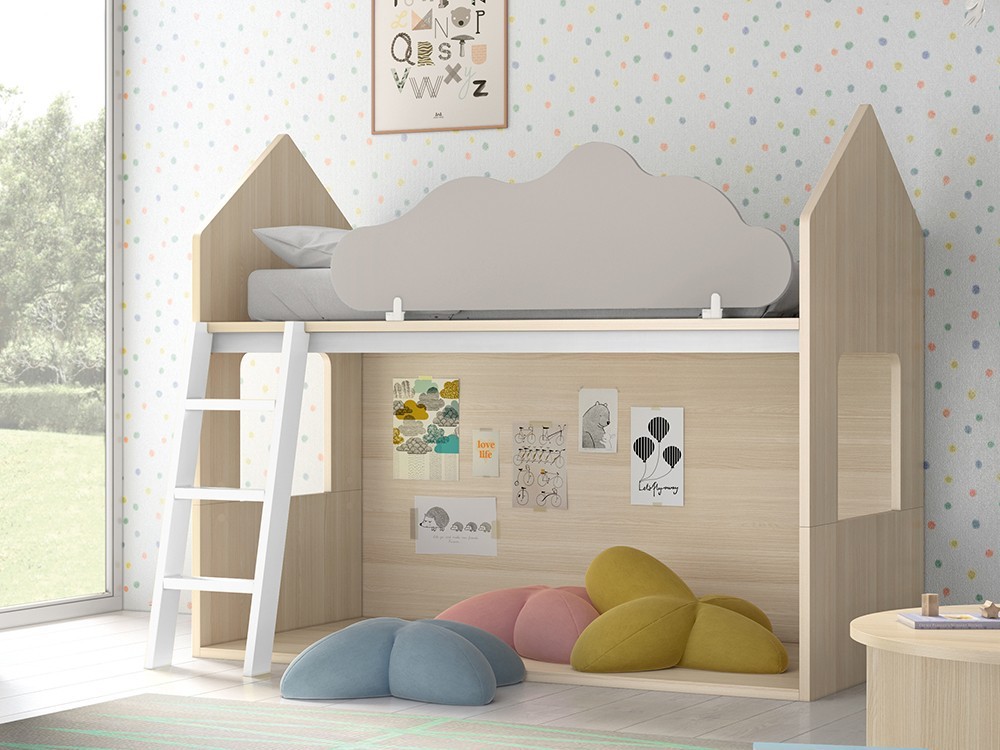 Litera casita Nordic con nube quitamiedos abatible Stay