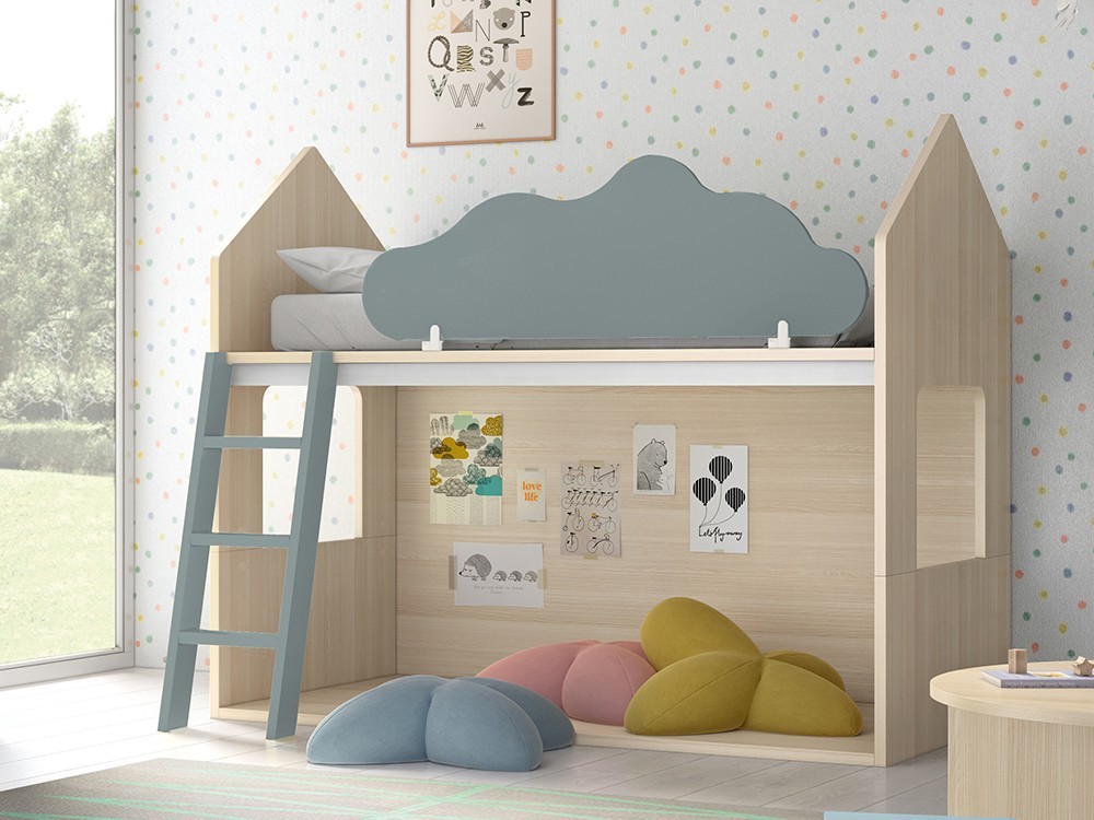 Litera casita Nordic con nube quitamiedos abatible Stay