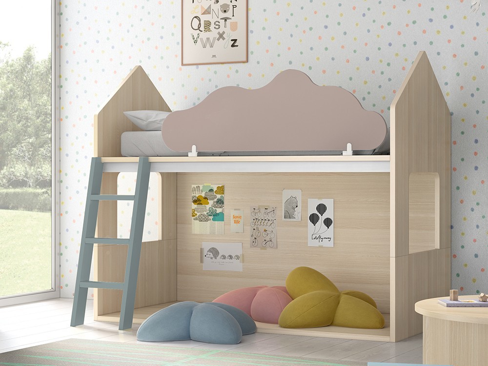 Litera casita Nordic con nube quitamiedos abatible Stay