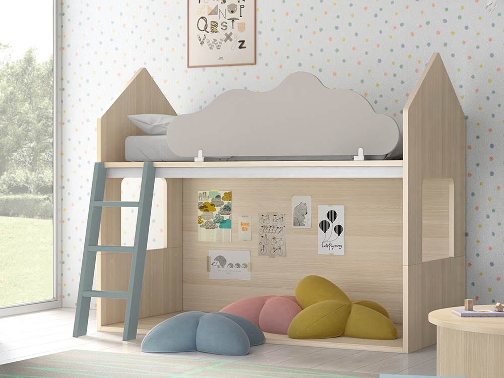 Litera casita Nordic con nube quitamiedos abatible Stay