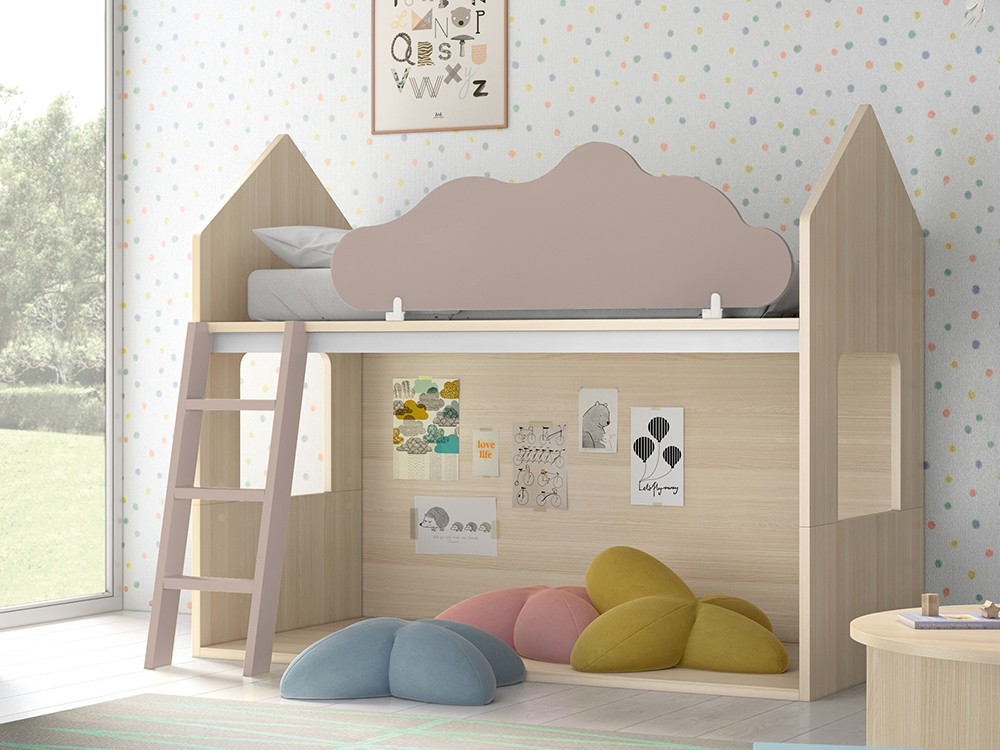 Litera casita Nordic con nube quitamiedos abatible Stay