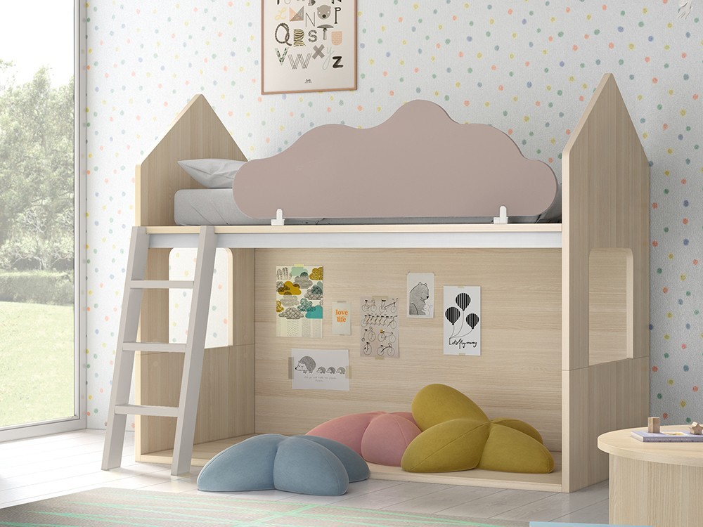 Litera casita Nordic con nube quitamiedos abatible Stay