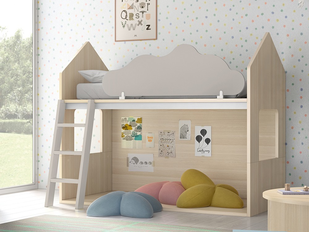 Litera casita Nordic con nube quitamiedos abatible Stay