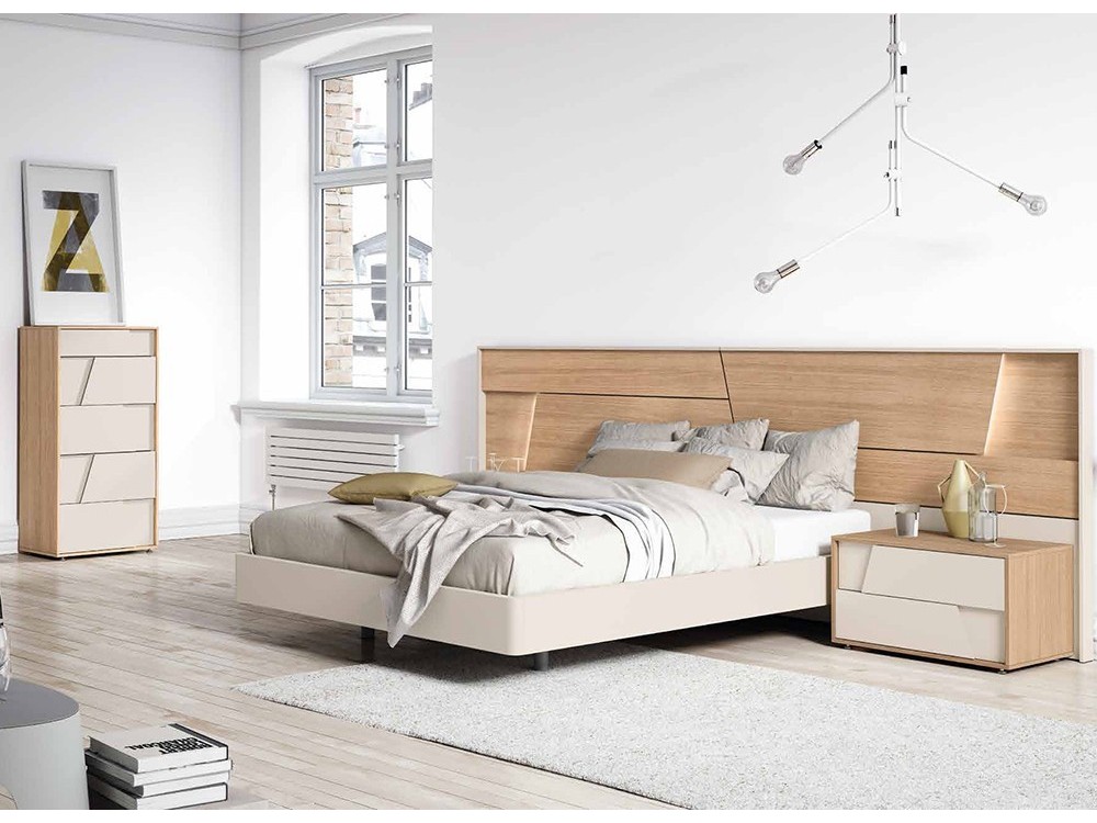 Dormitorio con estructura de cama con cabecero Collage Gráfika Mesegue - 5