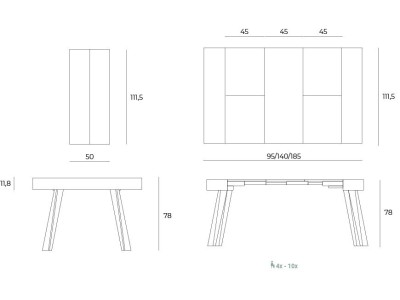 Mesa extensible Panaché