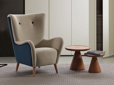 Mesa auxiliar de madera maciza Luxu