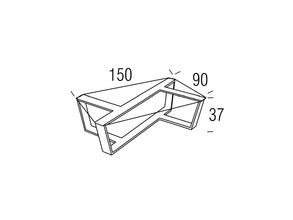 Mesa de centro con sobre de cristal templado Agol