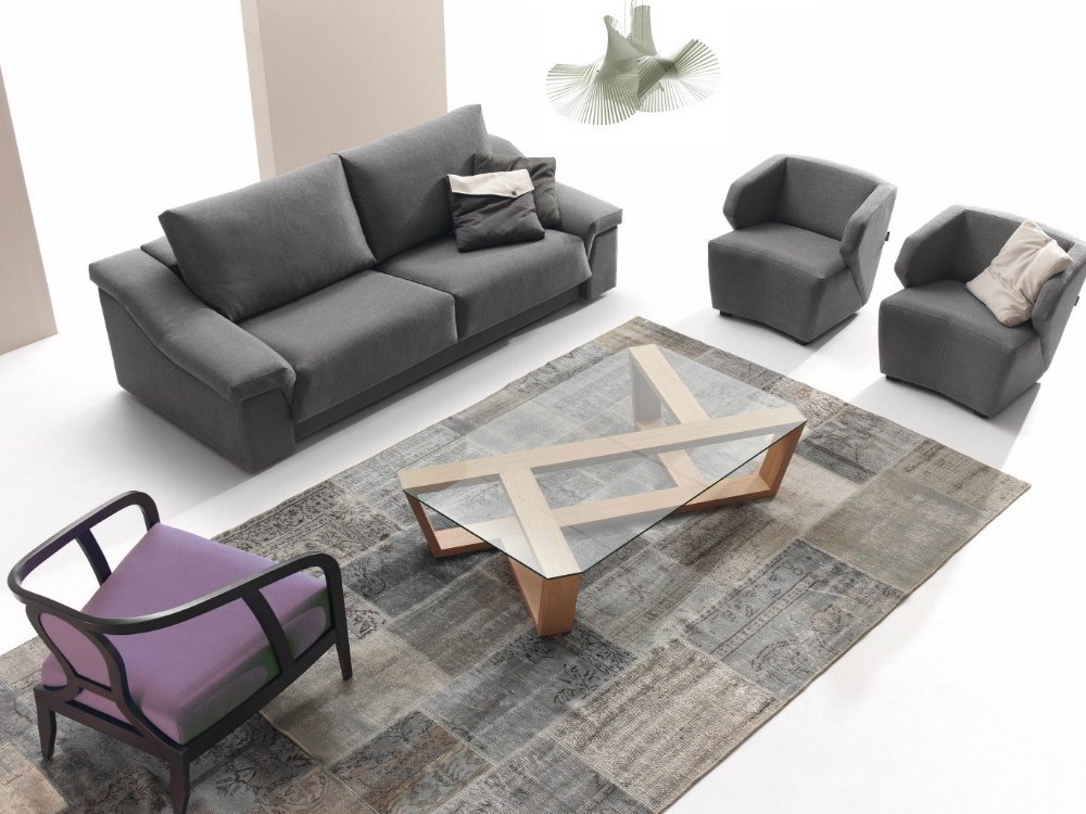 Mesa de centro con sobre de cristal templado Agol