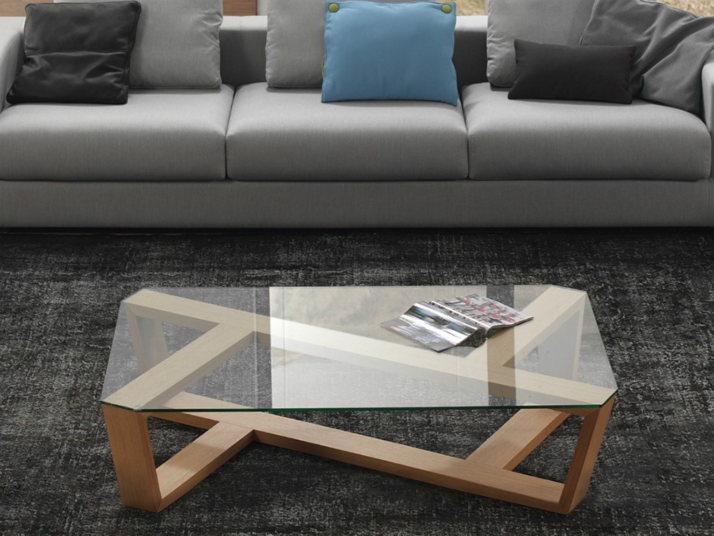 Mesa de centro con sobre de cristal templado Agol