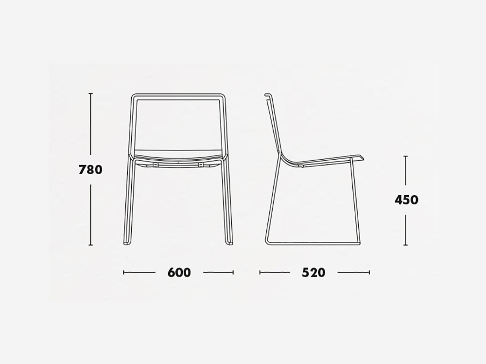 Silla con estructura de acero Aia