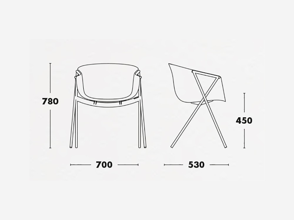 Silla Bai de acero y polipropileno