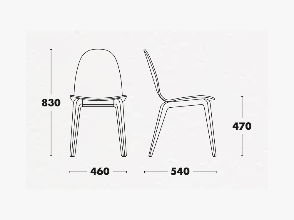 Silla Bob de madera de haya o roble