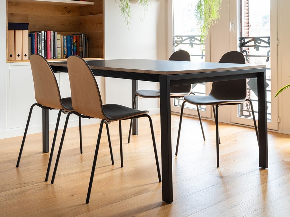 Silla Bob de acero y madera