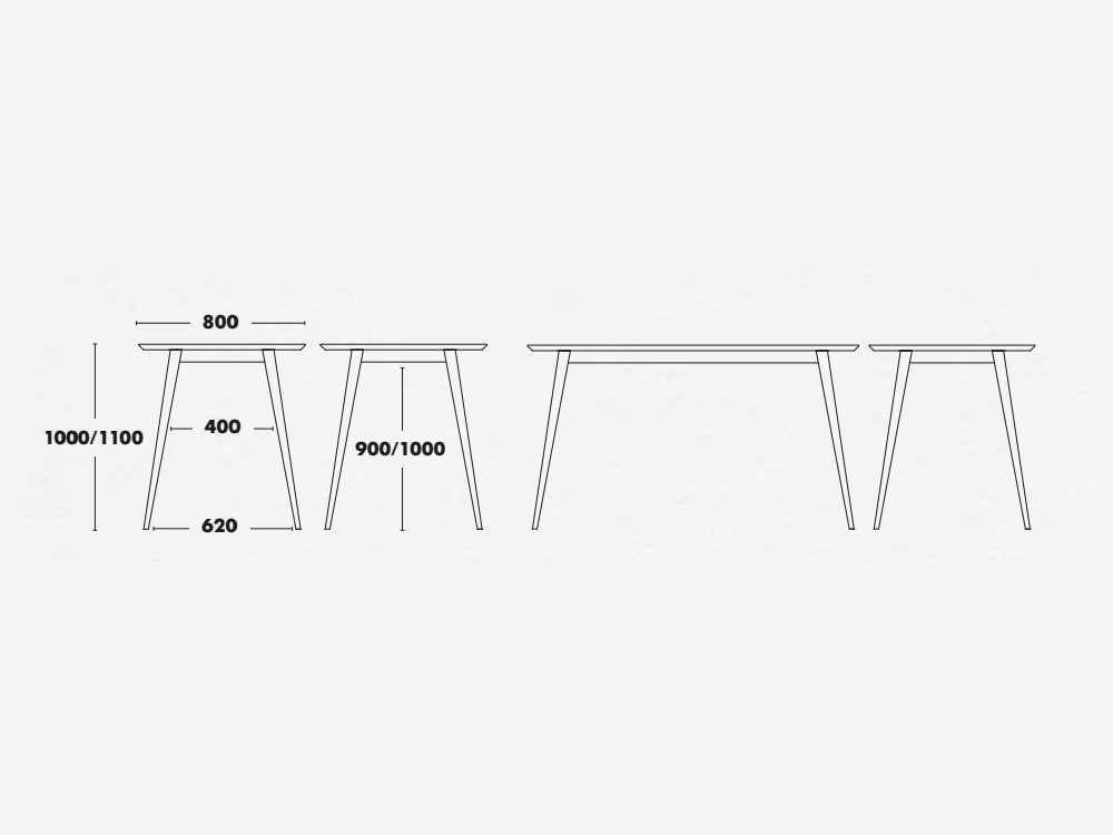 Mesa alta Bob cuadrada o rectangular