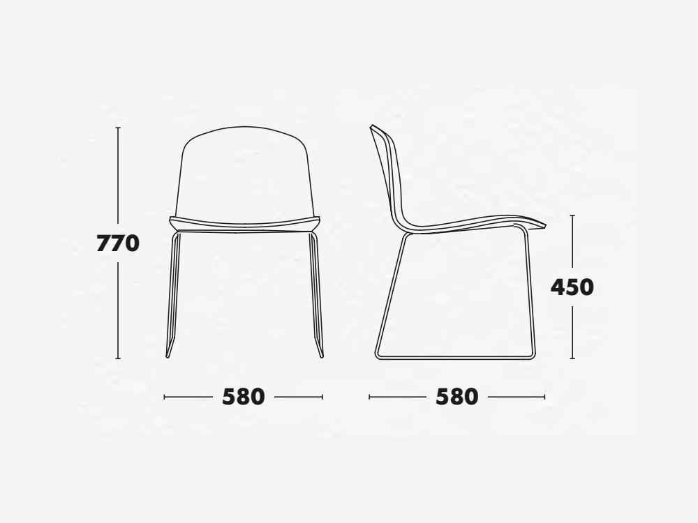 Silla trineo Bob XL con o sin brazos