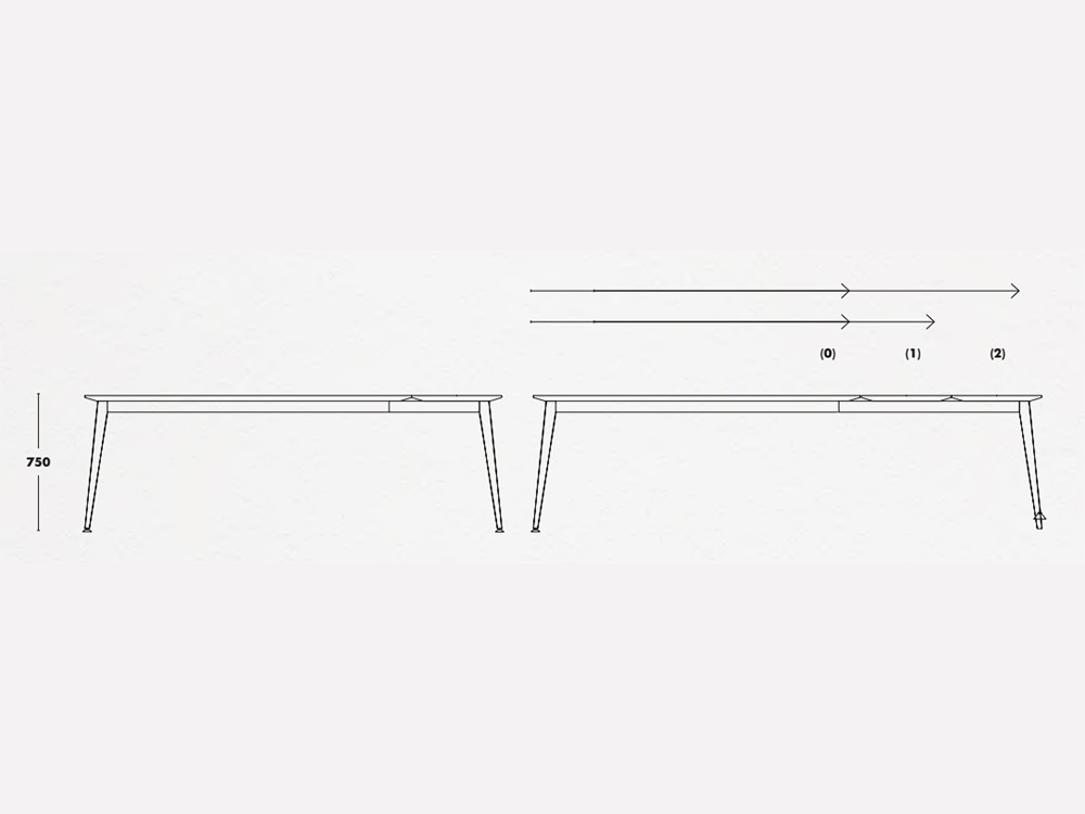 Mesa de comedor extensible Don