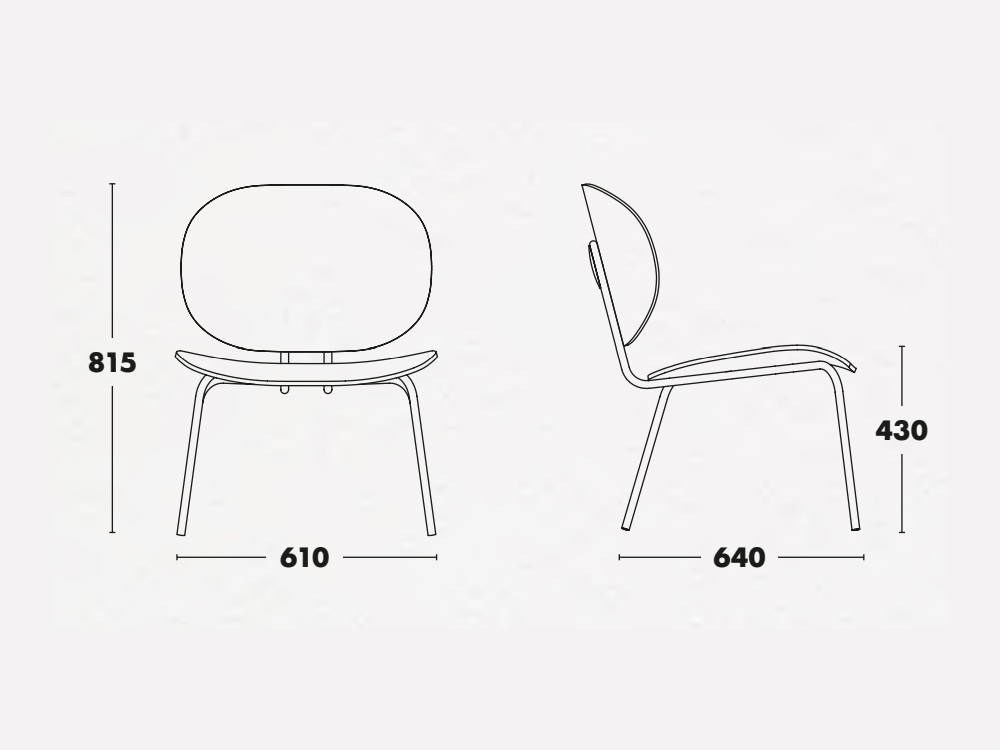 Silla Hari XL con o sin brazos tapizada en textil