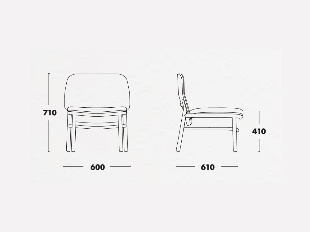 Sillón de madera de haya Lana