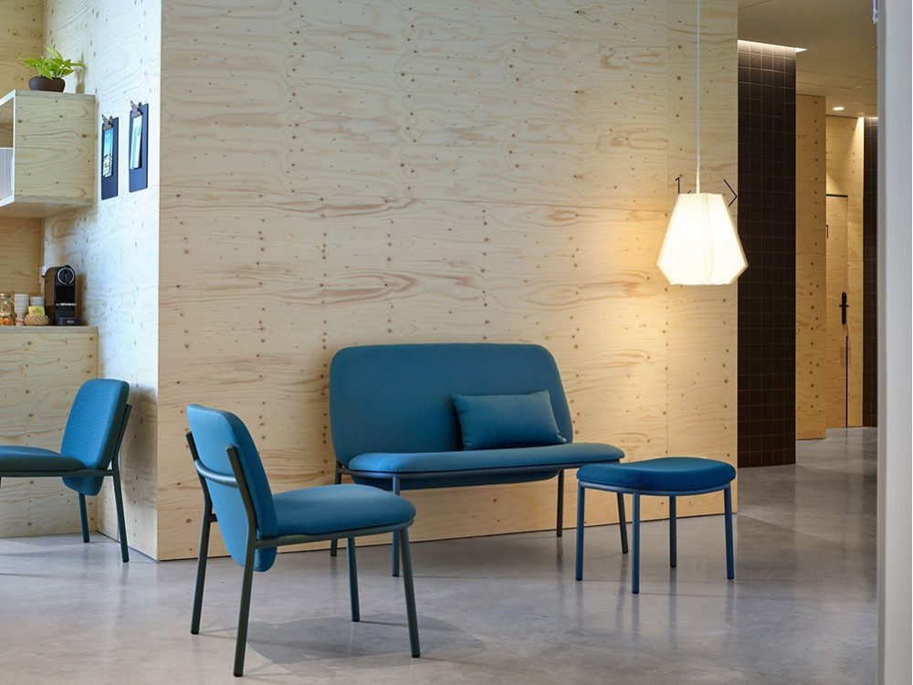 Otomán en acero o madera Lana