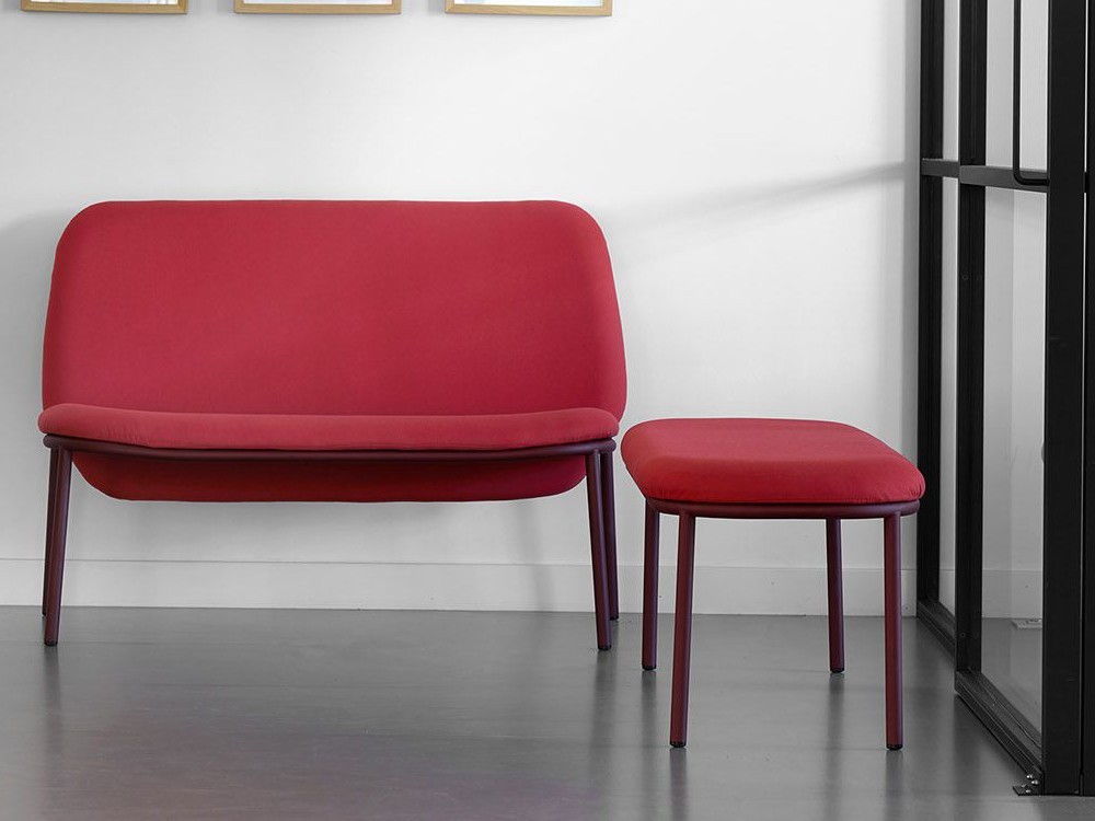 Otomán en acero o madera Lana