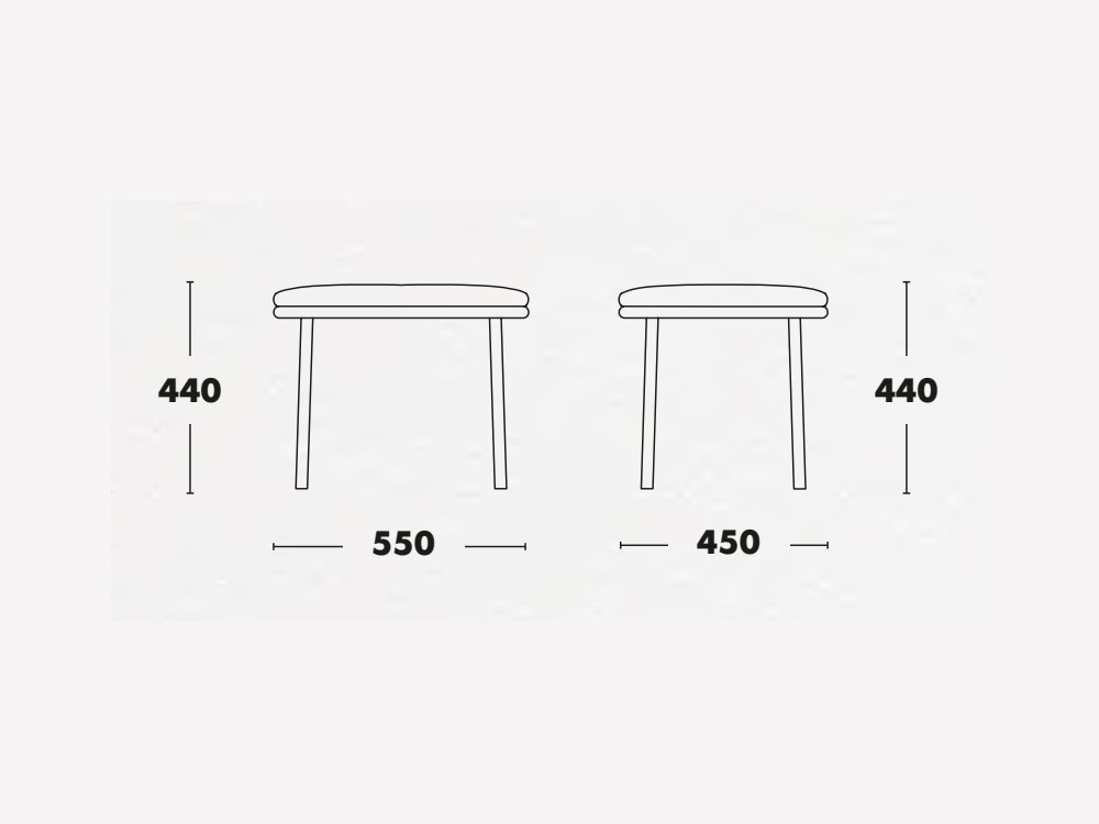 Otomán en acero o madera Lana