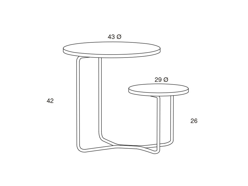 Mesita de noche redonda a dos alturas Loft Mobenia - 3