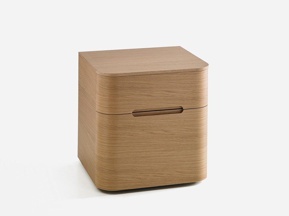 Mesita de noche con dos cajones Surf en acabado laminado Mobenia - 1